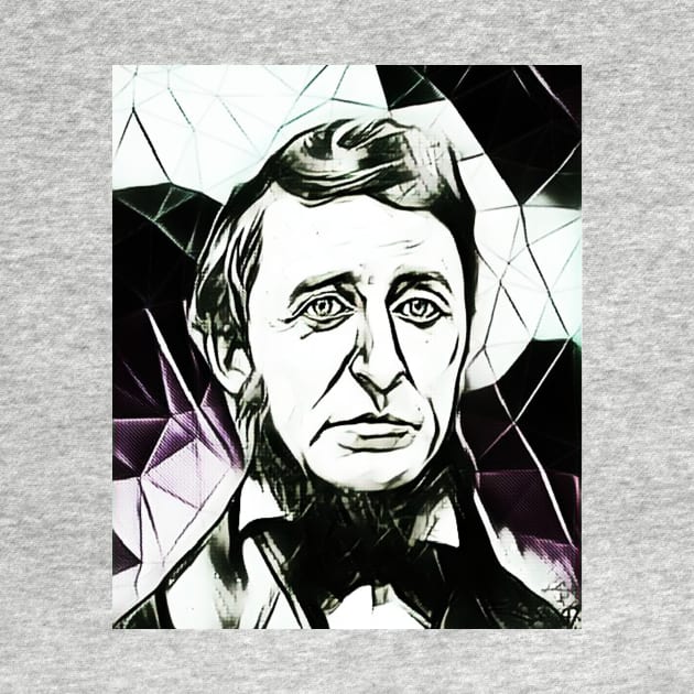 Henry David Thoreau Black and White Portrait | Henry David Thoreau Artwork 4 by JustLit